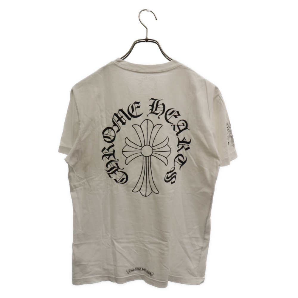 CHROME HEARTS(クロムハーツ) CH T-SHRT 1 ネックロゴ バックプリント半袖Tシャツ ホワイト【7124D270009】