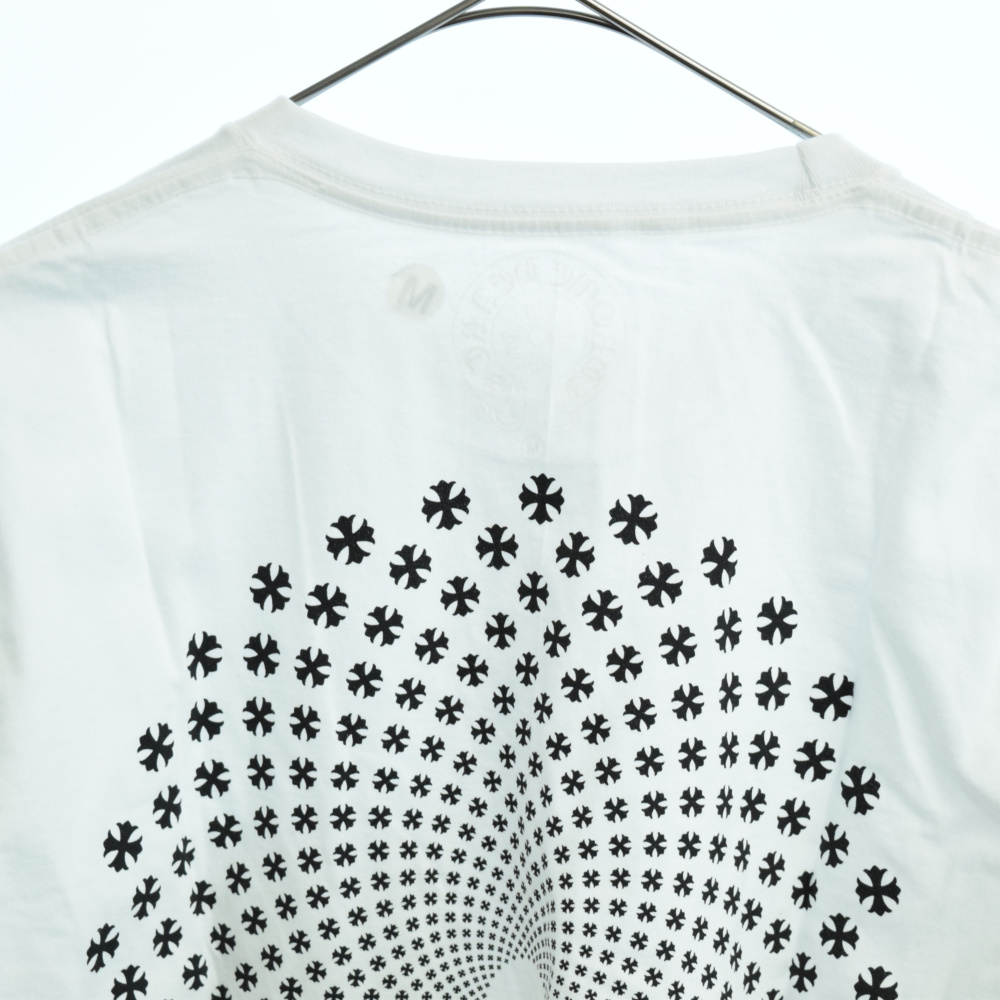 CHROME HEARTS(クロムハーツ) CHプラススクロールラベルプリント半袖Tシャツ ホワイト