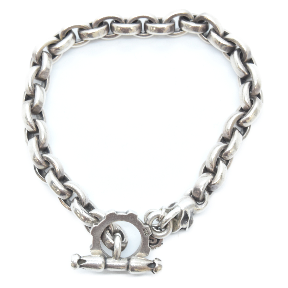 STARLINGEAR(スターリンギア) Large plain link w/tiny skull bracelet ラージプレーンリンク タイニースカルブレスレット