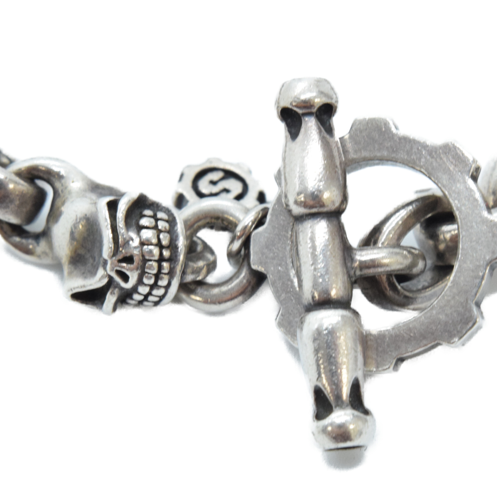 STARLINGEAR(スターリンギア) Large plain link w/tiny skull bracelet ラージプレーンリンク タイニースカルブレスレット