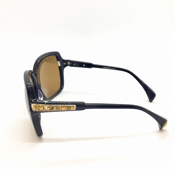 CHROME HEARTS (クロムハーツ) R.C.H ２２Kコーティング加工ブラックフレームサングラス　眼鏡
