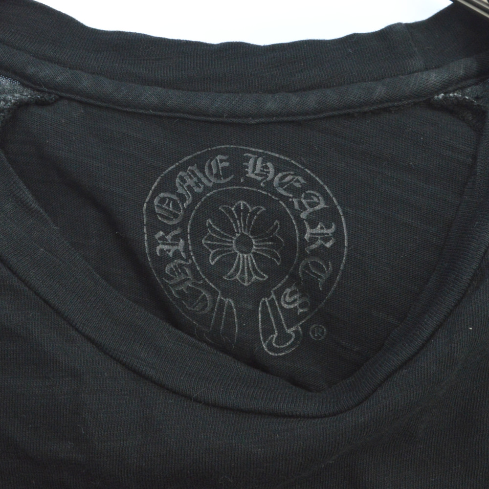 CHROME HEARTS(クロムハーツ)SEME RAGLAN フロントセメタリーロゴラグラン ロンT　Tシャツ ブラック【中古】