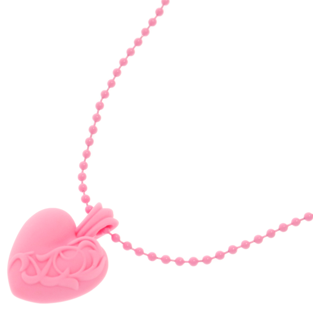 CHROME HEARTS(クロムハーツ) 23SS Silicone Rubber Heart Necklace シリコンラバー ハートネックレス ペンダント ボールチェーン ピンク【1324A270005】