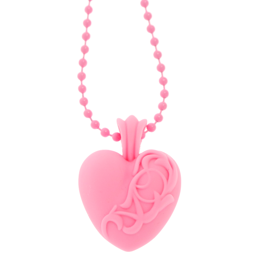 CHROME HEARTS(クロムハーツ) 23SS Silicone Rubber Heart Necklace シリコンラバー ハートネックレス ペンダント ボールチェーン ピンク【1324A270005】