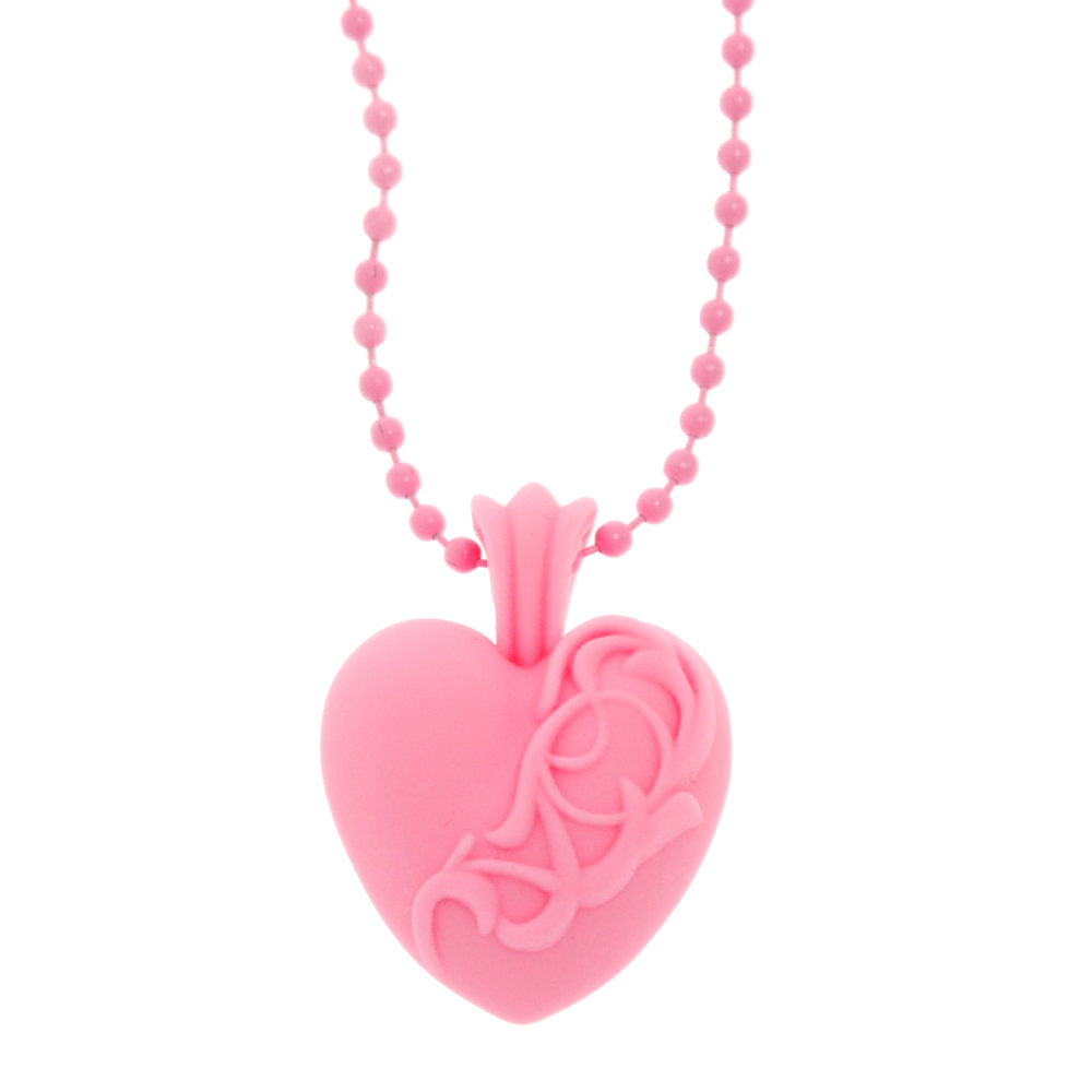 CHROME HEARTS(クロムハーツ) 23SS Silicone Rubber Heart Necklace シリコンラバー ハートネックレス ペンダント ボールチェーン ピンク【1324A270006】