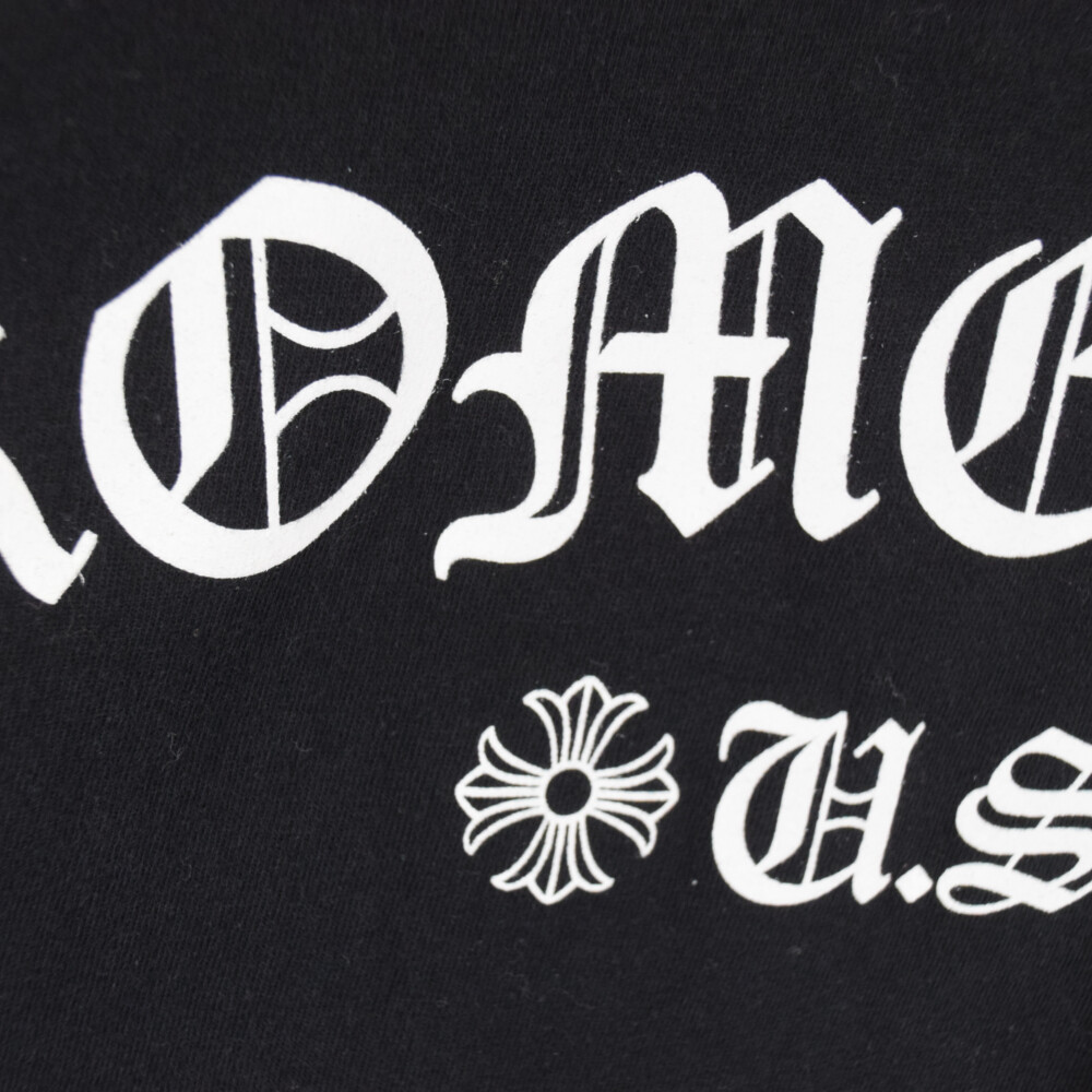 CHROME HEARTS(クロムハーツ) バックスクロールラベルプリント半袖ポケットTシャツ カットソー ブラック【2023K100017】
