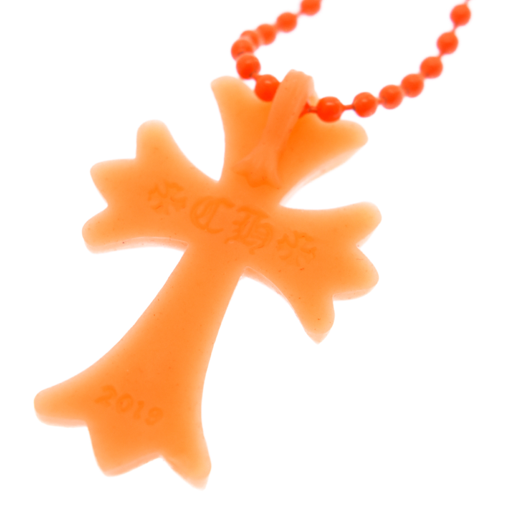 メンズ カジュアル ラバーネックレス クロス 十字架 シリコン オレンジ 通販