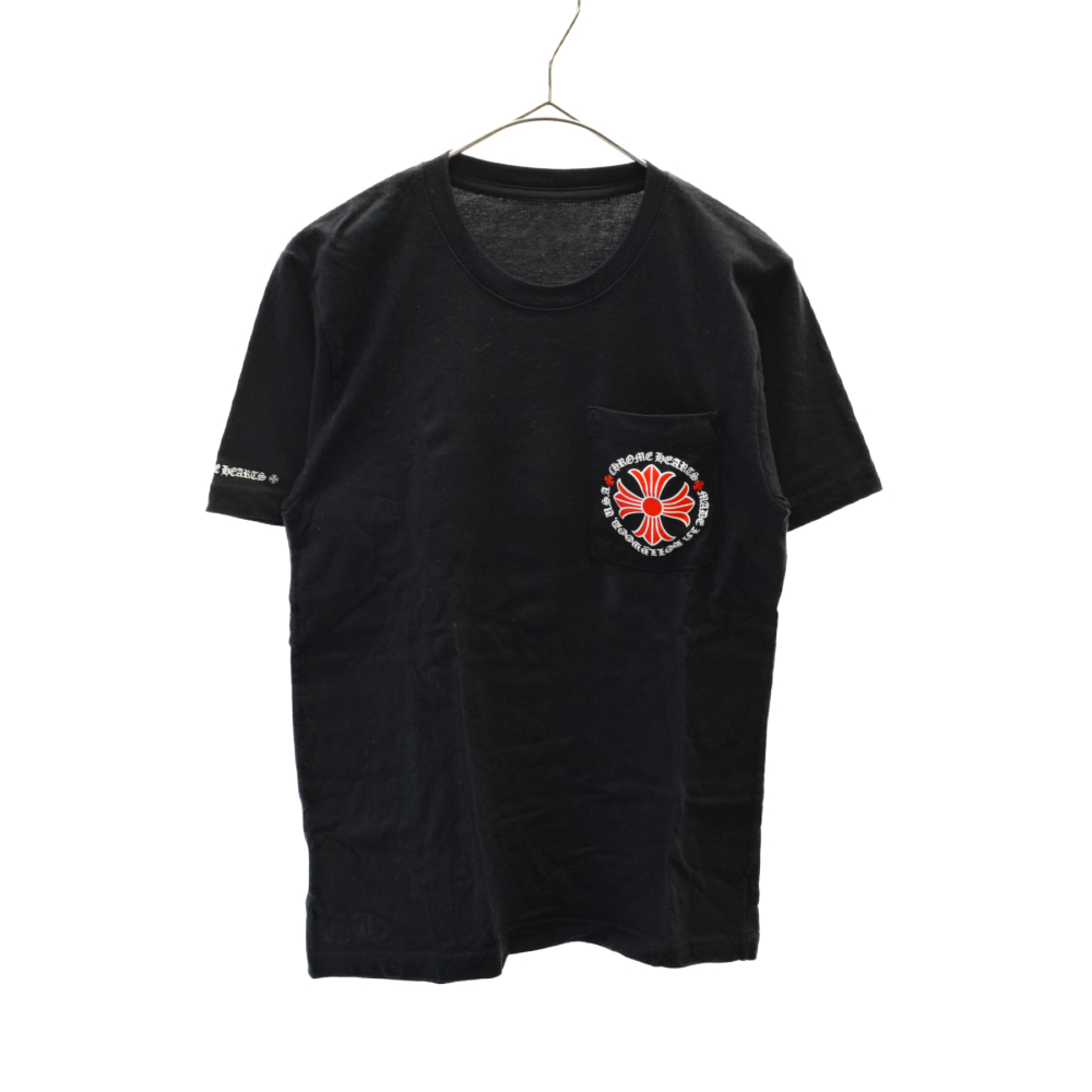 CHROME HEARTS(クロムハーツ) CH T-SHRT CHプラスプリント ポケット半袖Tシャツ ブラック S【7022A090015】