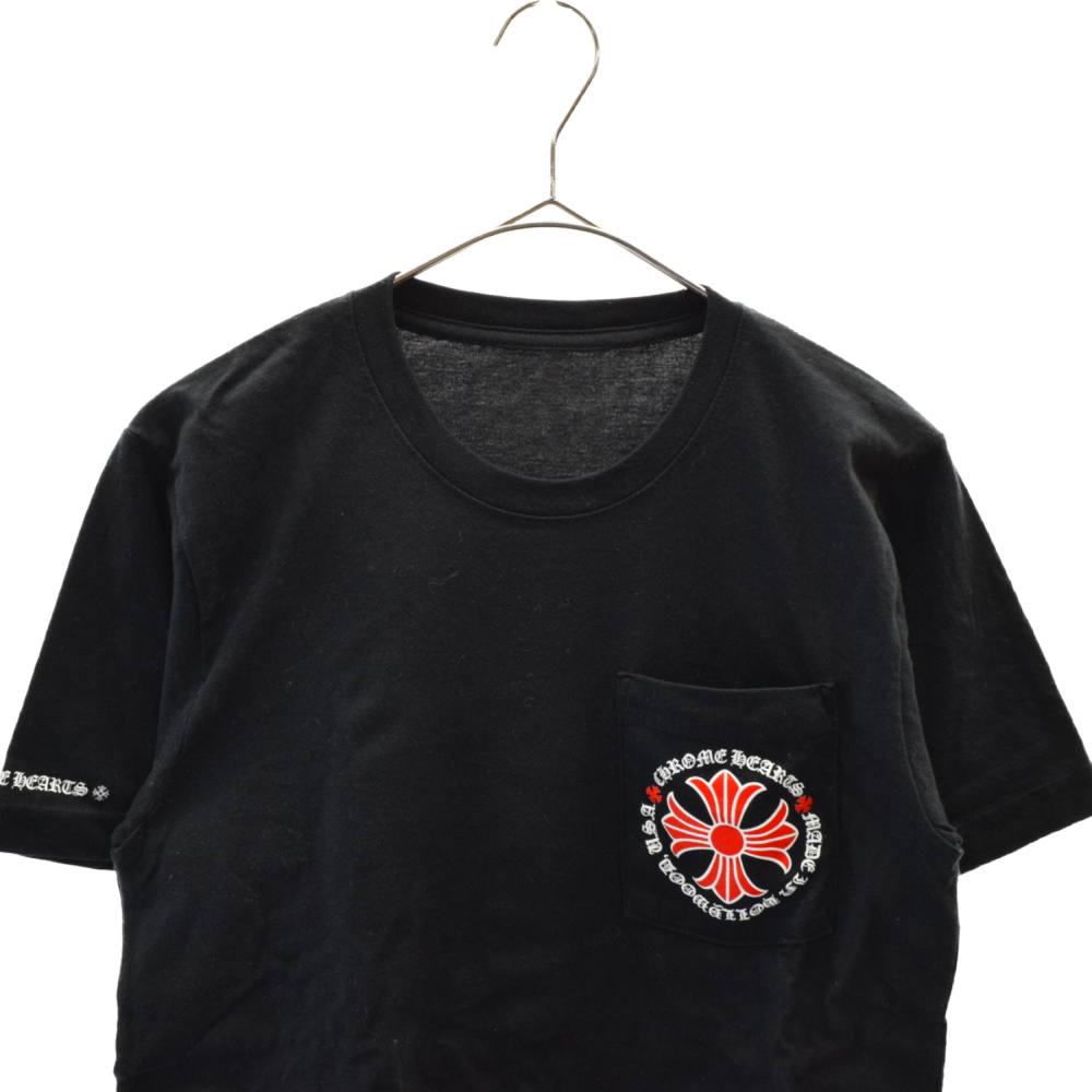CHROME HEARTS(クロムハーツ) CH T-SHRT CHプラスプリント ポケット半袖Tシャツ ブラック S【7022A090015】