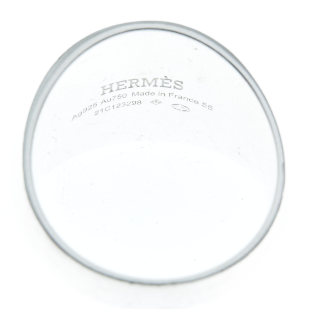 HERMES(エルメス) EX-LIBRIS エクスリブリス シグネットリング K18 925 ピンクゴールド/シルバー 14.5号【7022C160003】
