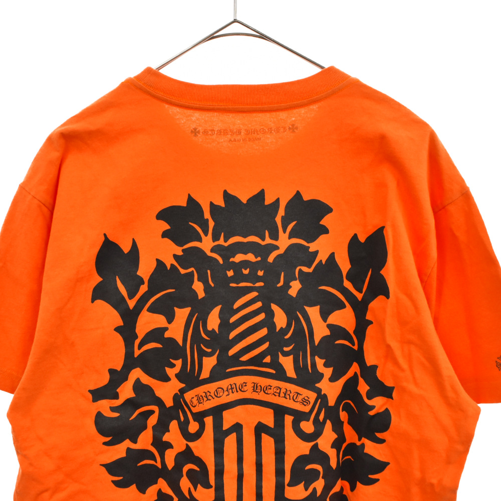 CHROME HEARTS(クロムハーツ) VINE DGR T-SHRTバッグダガープリント半袖Tシャツ オレンジ L【7022C260021】