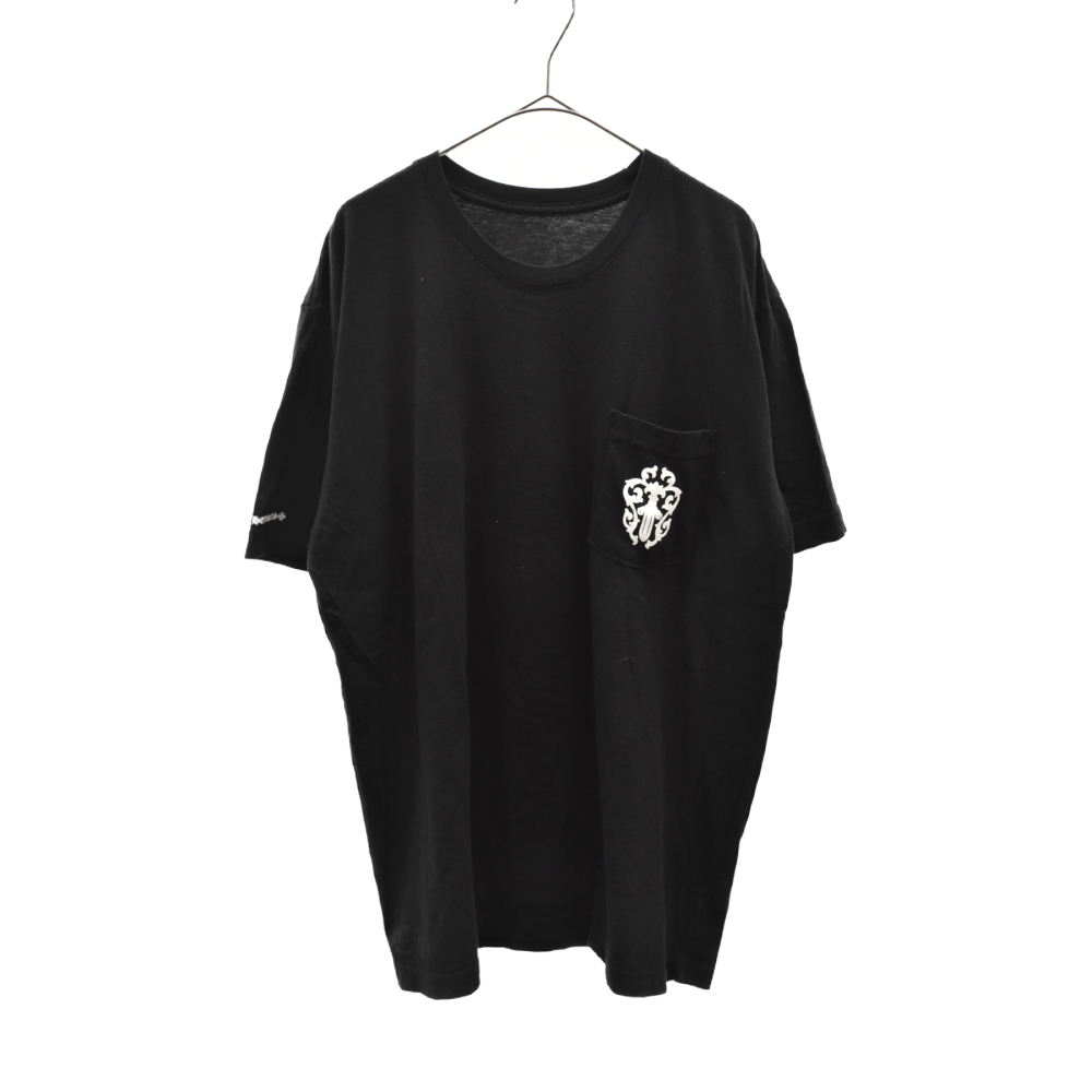CHROME HEARTS(クロムハーツ) ダガープリントポケット半袖Tシャツ カットソー ブラック XL【7022H170005】