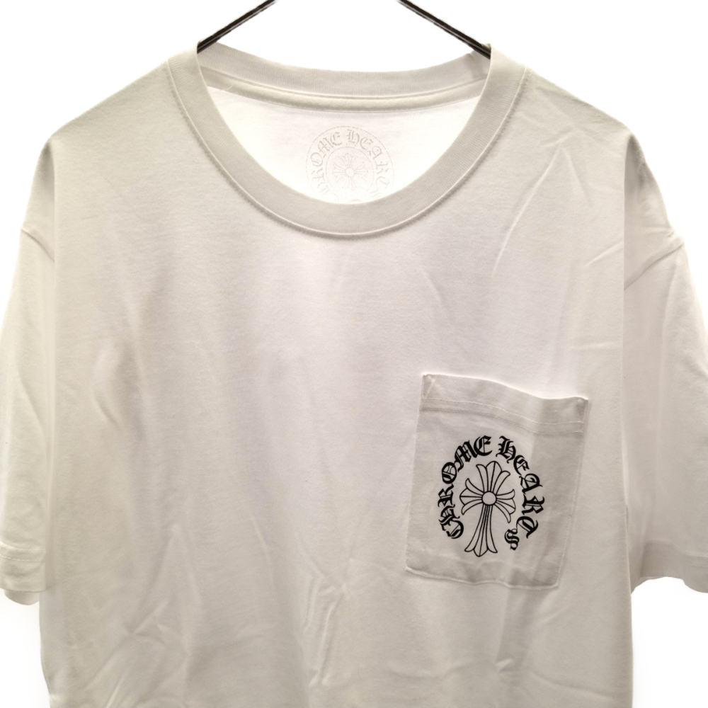 CHROME HEARTS(クロムハーツ) セメタリークロスプリント半袖ポケットTシャツ M ホワイト【7022H290007】