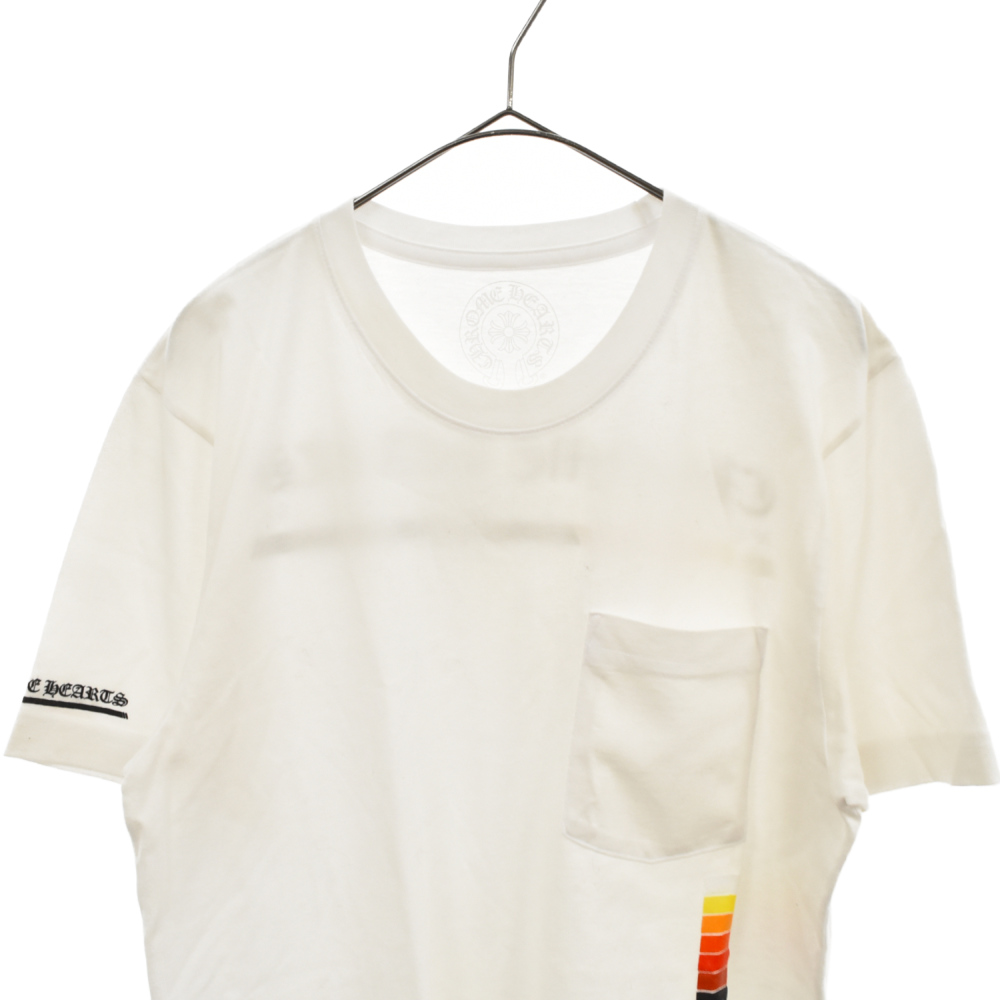 CHROME HEARTS(クロムハーツ) Neon Bar Logo L/S Tee カネオンバーロゴプリントポケット半袖Tシャツ ホワイト M【7022I120006】