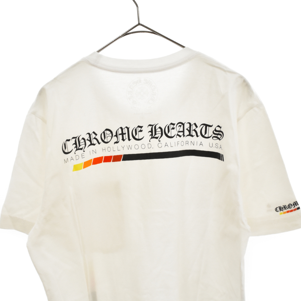 CHROME HEARTS(クロムハーツ) Neon Bar Logo L/S Tee カネオンバーロゴプリントポケット半袖Tシャツ ホワイト M【7022I120006】