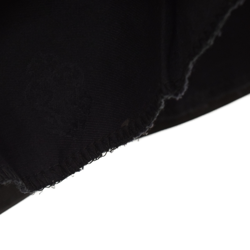 CHROME HEARTS(クロムハーツ) クロスパッチ装飾 レザースカート ブラック/ブラウン【7022J080026】