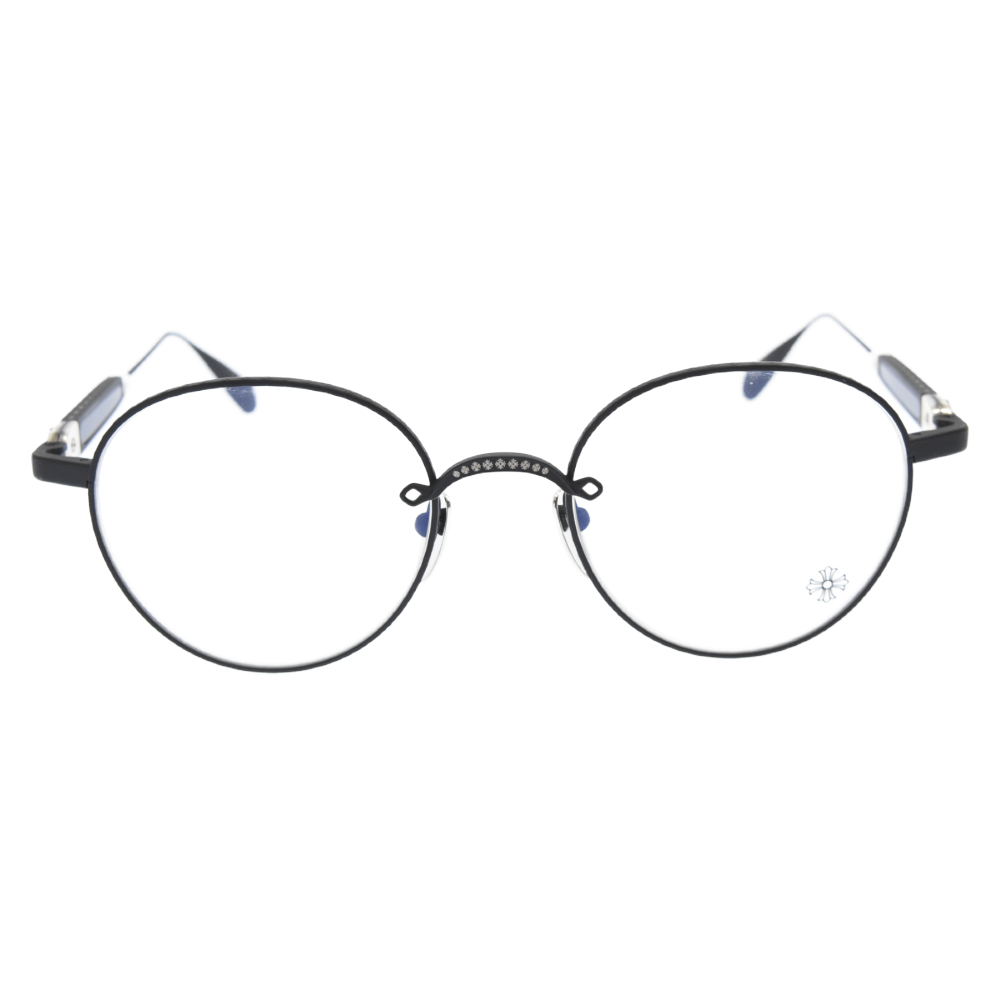 CHROME HEARTS(クロムハーツ) ORALGAMI III CHプラスモチーフラウンドフレームサングラス アイウェア 眼鏡 メガネ ブラック【7022J110013】