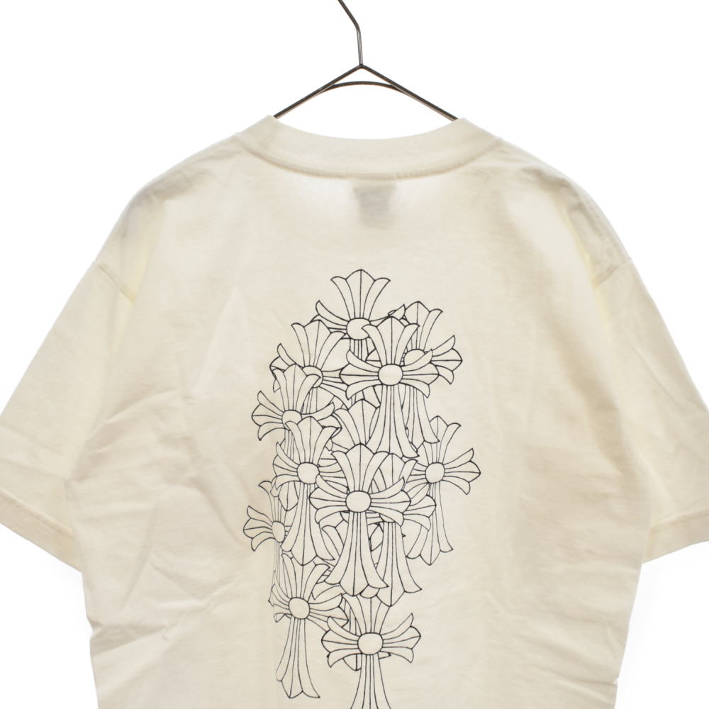 CHROME HEARTS(クロムハーツ) セメタリークロスプリント ポケット半袖Tシャツ カットソー ホワイト M【7022J180007】