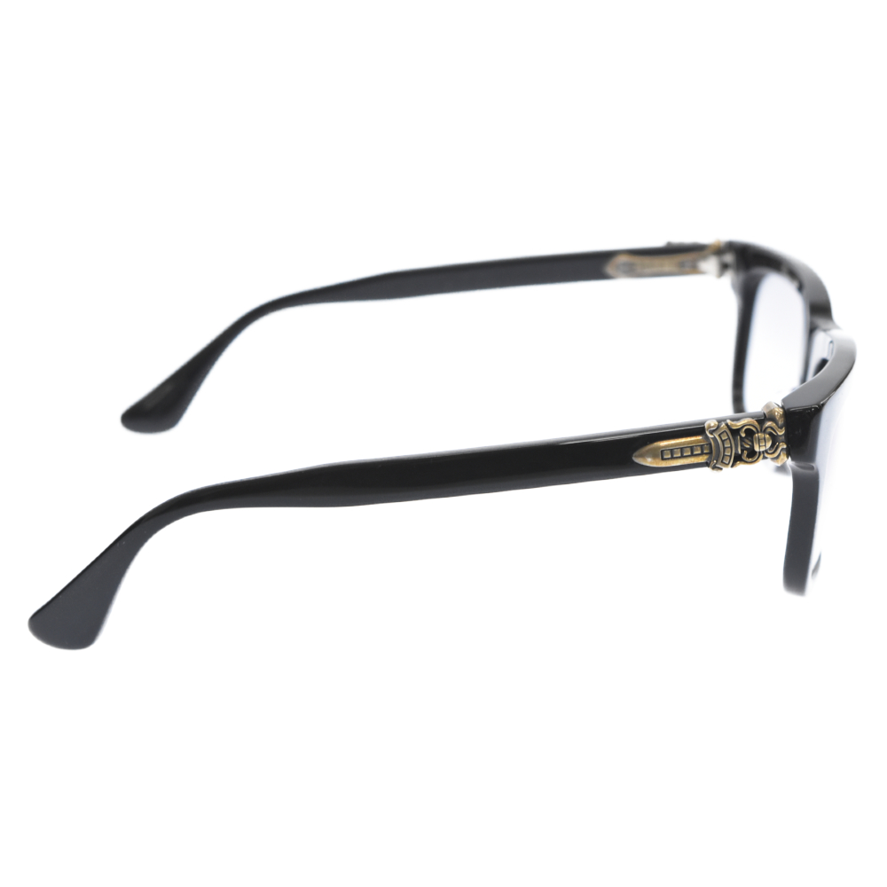CHROME HEARTS(クロムハーツ) KITSHICKER II- A ダガーテンプルスクエア型サングラス 眼鏡 メガネ ブラック【7022L120003】