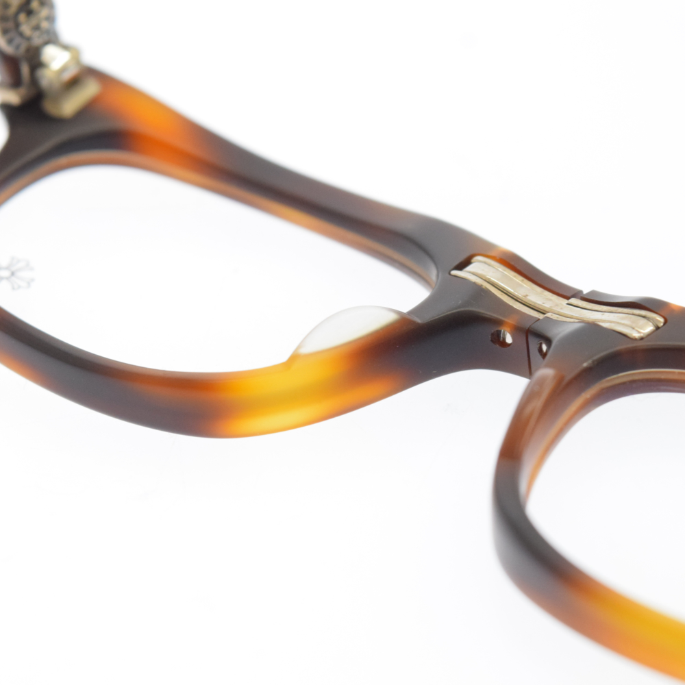 CHROME HEARTS(クロムハーツ) DROOLIN BSフレア装飾折り畳みサングラス 眼鏡 メガネ アイウェア ブラウン【7023A080001】