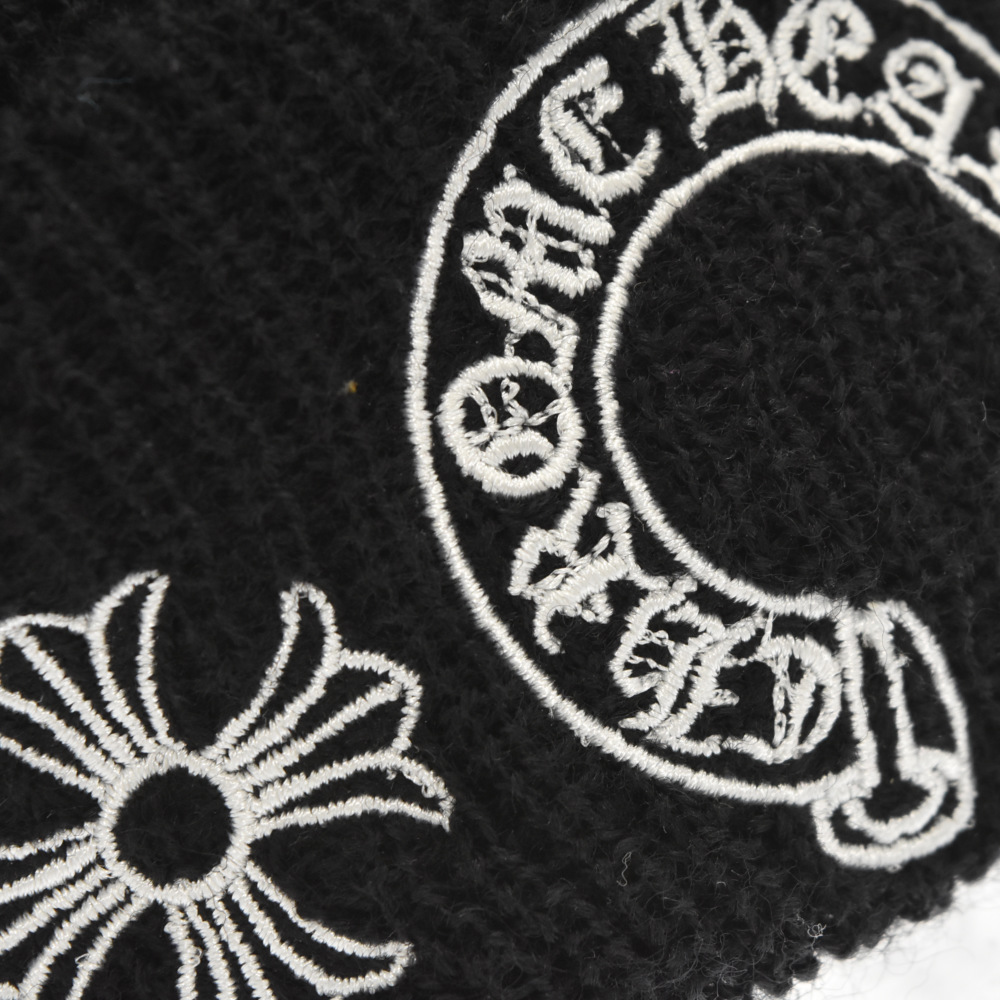 CHROME HEARTS(クロムハーツ) Horseshoe Logo Beanie ホースシューロゴビーニー ニットキャップ ニット帽 ブラック【7023D060012】