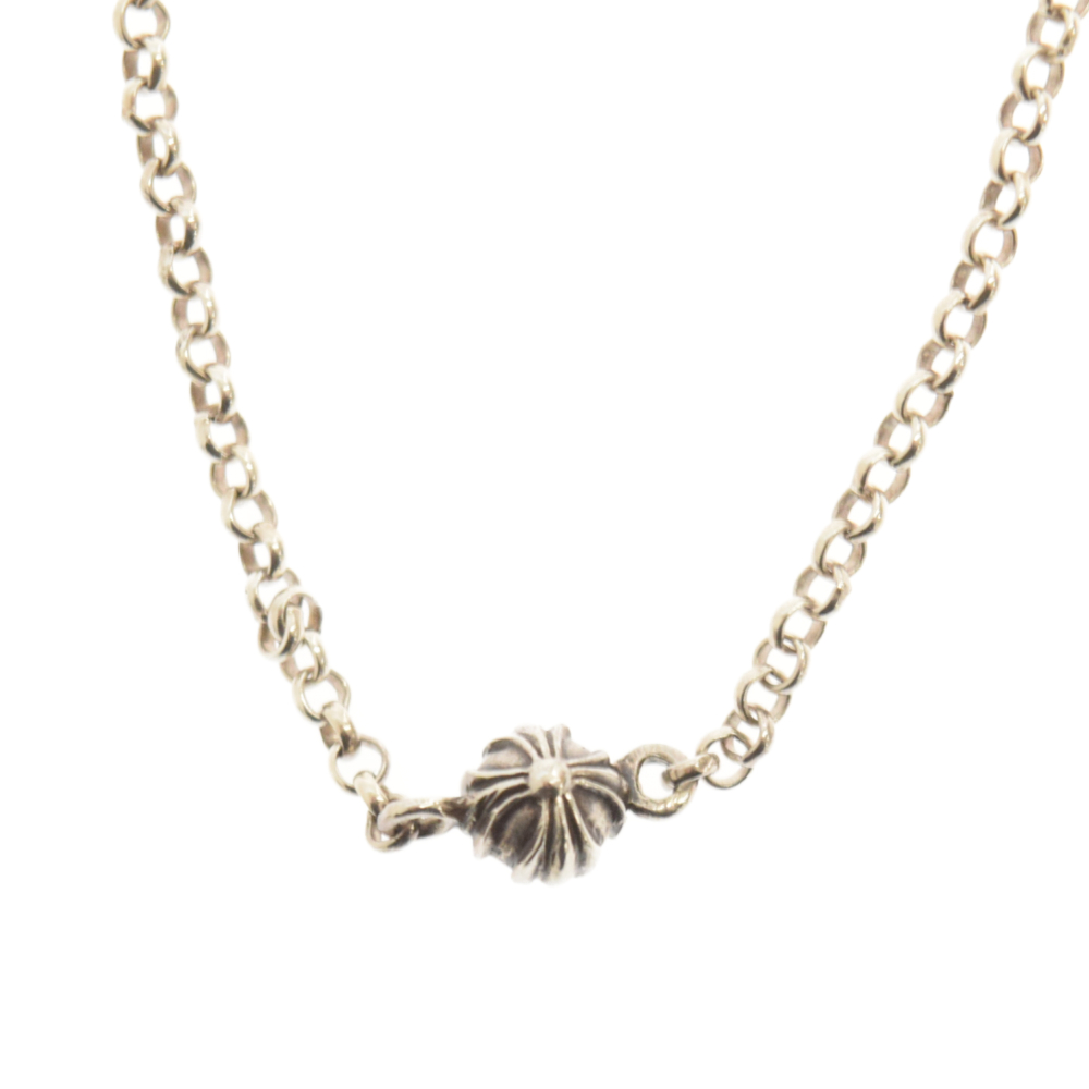 CHROME HEARTS(クロムハーツ) CROSS BALL W/16" ROLL CHAIN SILVER NECKLACE クロスボール ロールチェーン シルバーネックレス【7023D080010】