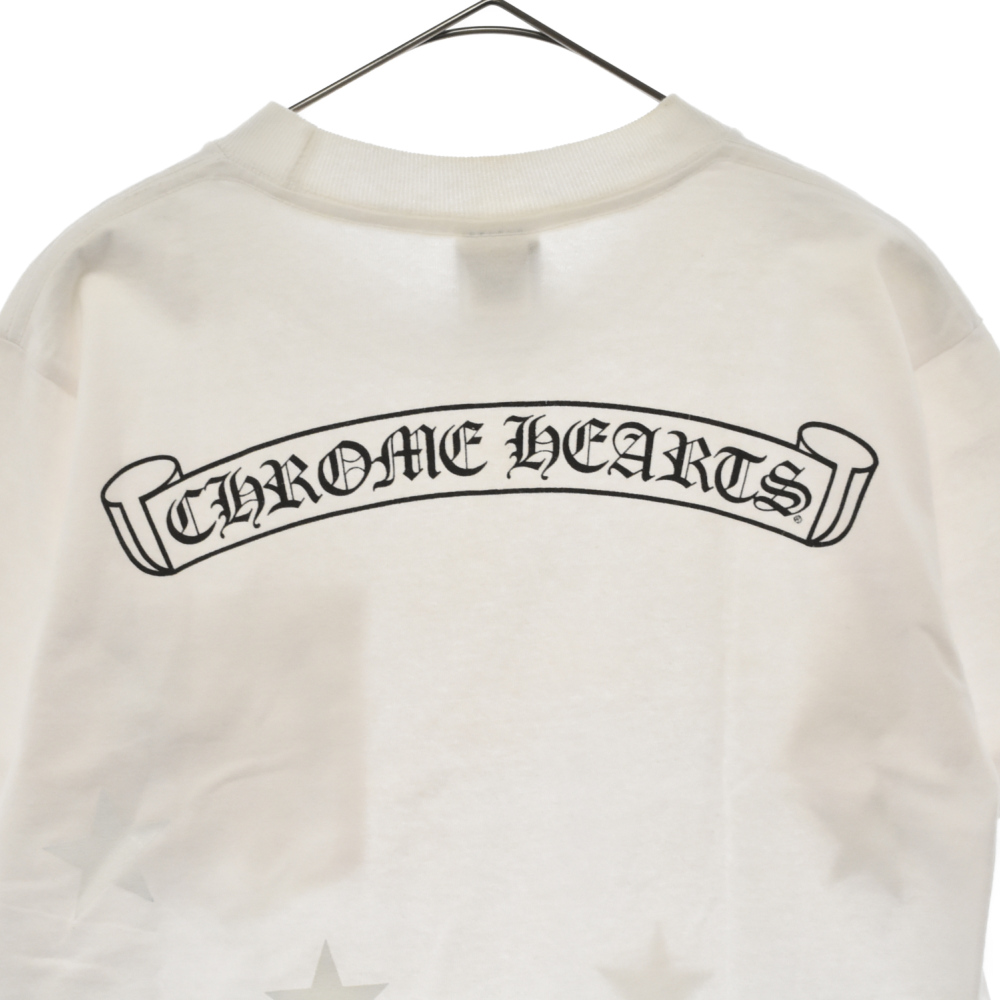 CHROME HEARTS(クロムハーツ) スタープリントポケット半袖Tシャツ S ホワイト【7023E030011】