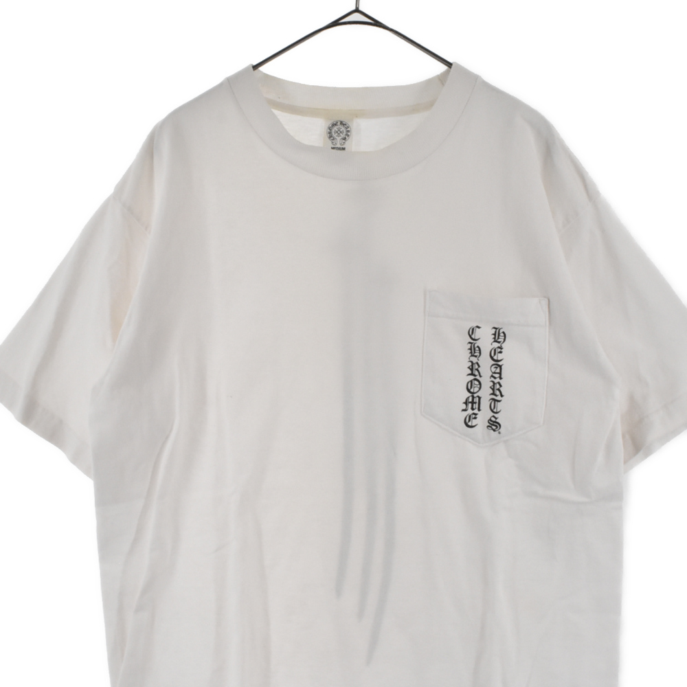 CHROME HEARTS(クロムハーツ) RS3クロスプリント ポケット半袖Tシャツ カットソー M ホワイト【7023E160003】