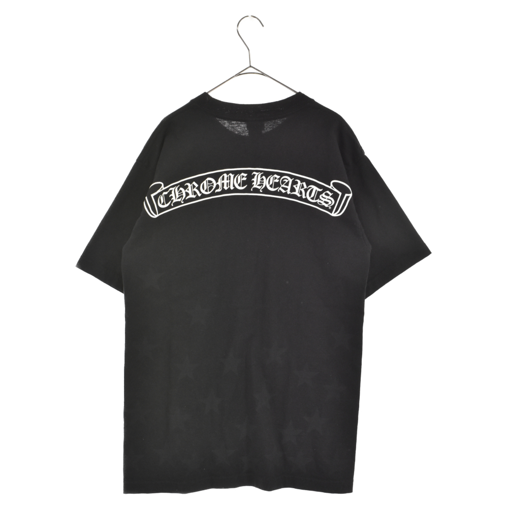 CHROME HEARTS(クロムハーツ) ホースシュー スタープリントポケット半袖Tシャツ カットソー M ブラック【7023F110007】