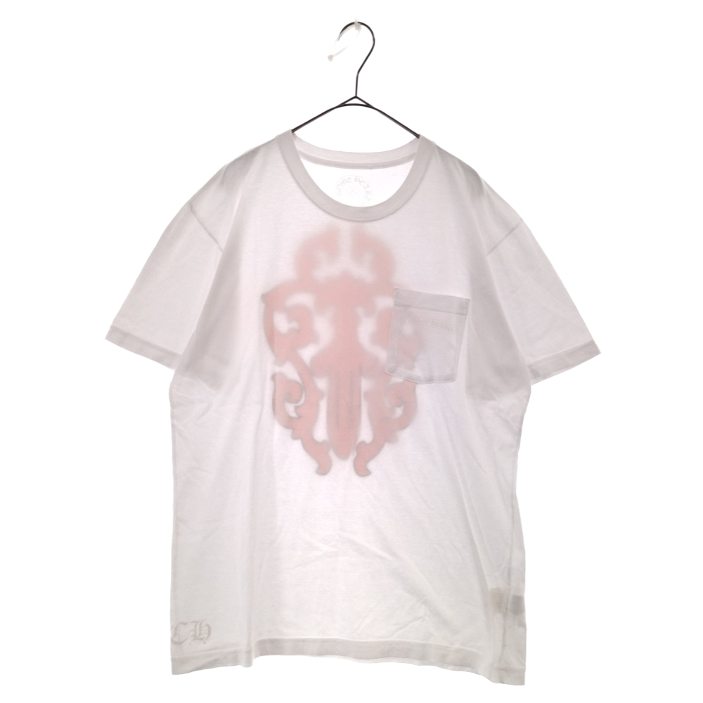 CHROME HEARTS(クロムハーツ) Striped Dagger Tee ストライプダガー 半袖Tシャツ カットソー ホワイト/オレンジ L半袖Tシャツ【7023F280007】