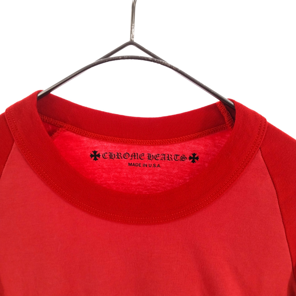 CHROME HEARTS(クロムハーツ) CH L/S / ダガープリントラグラン長袖Tシャツ カットソー ロンT レッド/ピンク XL