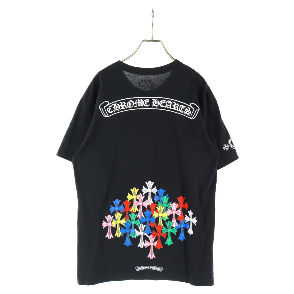 CHROME HEARTS(クロムハーツ) 22SS Multi Color Cross Cemetery T-shirt マルチクロスセメタリープリント半袖Tシャツ ブラック【7023J120024】