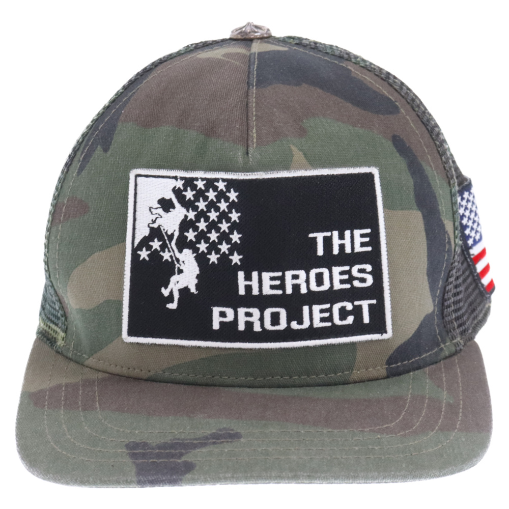 CHROME HEARTS(クロムハーツ) THE HEROES PROJECT TRUCKER CAP トラッカーキャップ 迷彩メッシュキャップ カーキ 帽子【7024A240002】