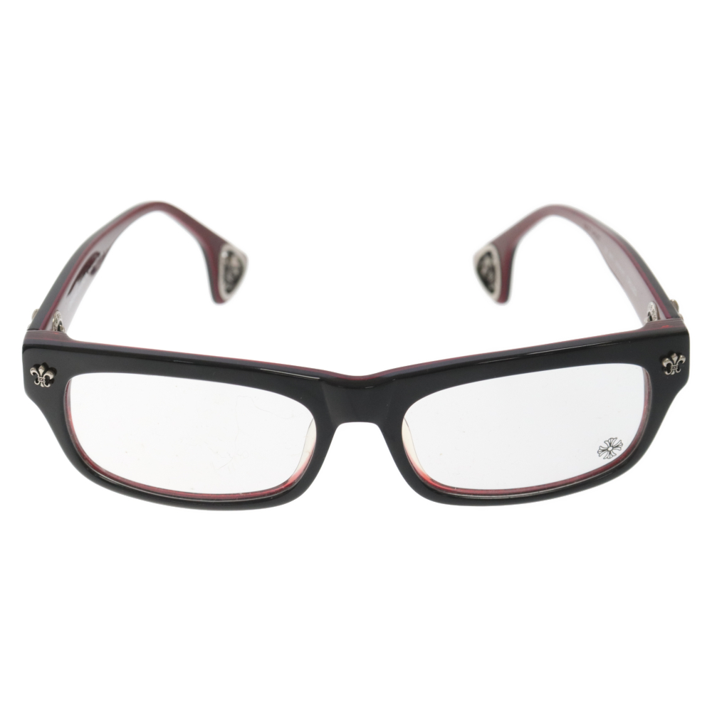 CHROME HEARTS(クロムハーツ) DRILLED ドリル サングラス 眼鏡 メガネ アイウェア ブラック/レッド【7024C030015】