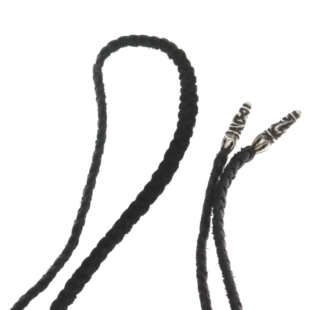 CHROME HEARTS(クロムハーツ) Leather Braid w/SM Bolo Tips ボロチップ レザー ブレード ネックレス【7024D060026】