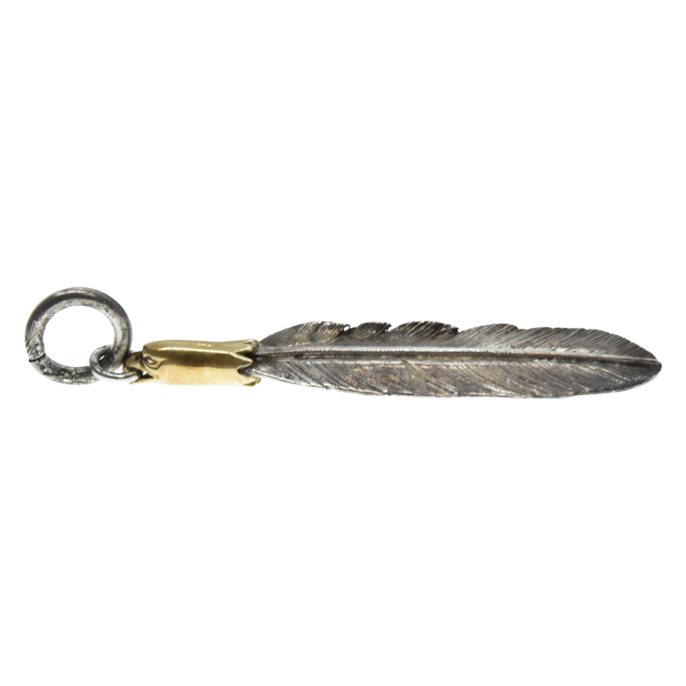 LARRY SMITH(ラリースミス) EAGLE HEAD FEATHER PENDANT No. 49 LEFT 18K GOLD ACCENT ネックレストップ【7122G270003】