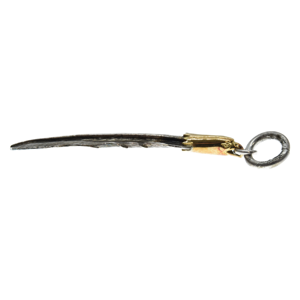 LARRY SMITH(ラリースミス) EAGLE HEAD FEATHER PENDANT No. 49 LEFT 18K GOLD ACCENT ネックレストップ【7122G270003】