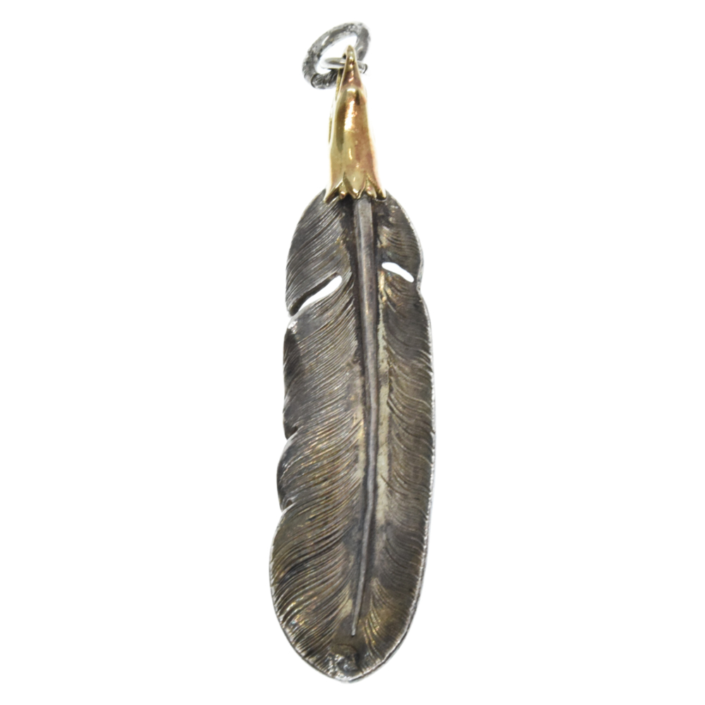 LARRY SMITH(ラリースミス) AGLE HEAD FEATHER PENDANT No.41 RIGHT 18K GOLD ACCENT ネックレストップ【7122G270004】