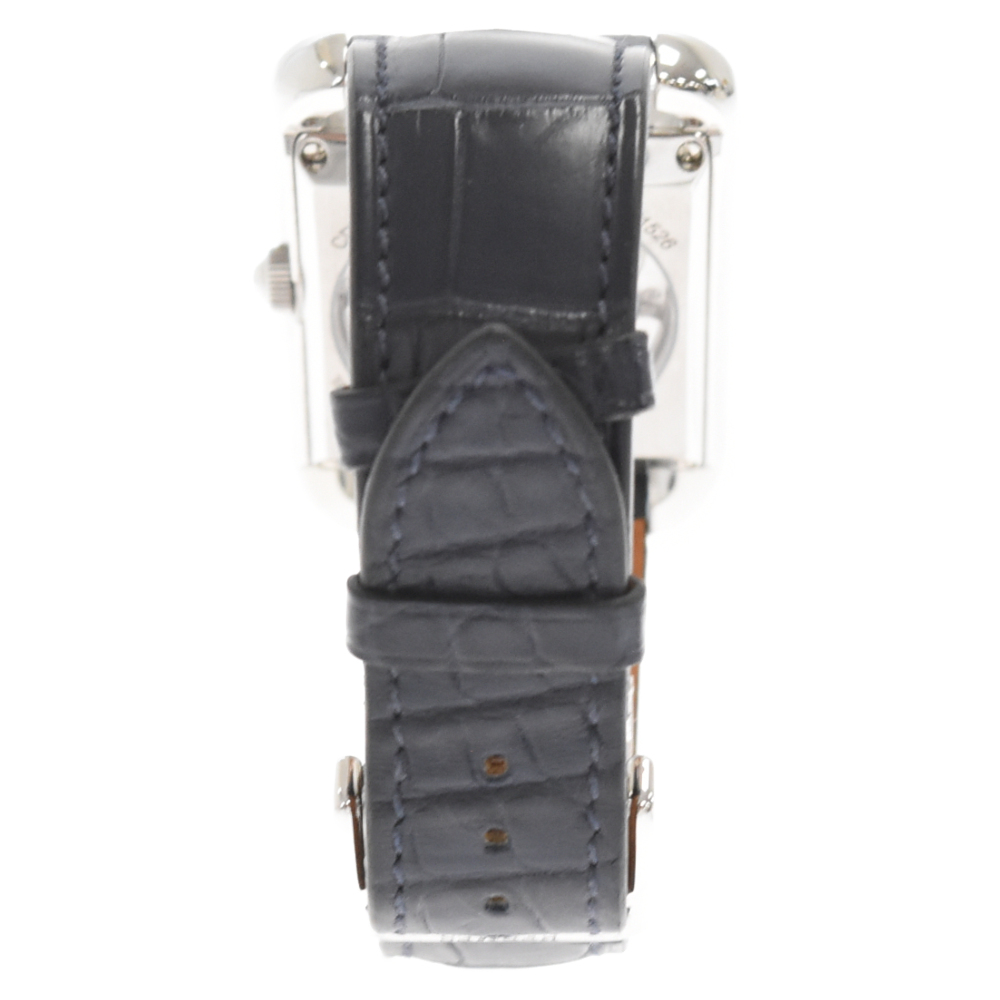 HERMES(エルメス) ケープコッド CD7.810 角型 アラビア 腕時計自動巻き ベルト ネイビー/シルバー【7223J260005】