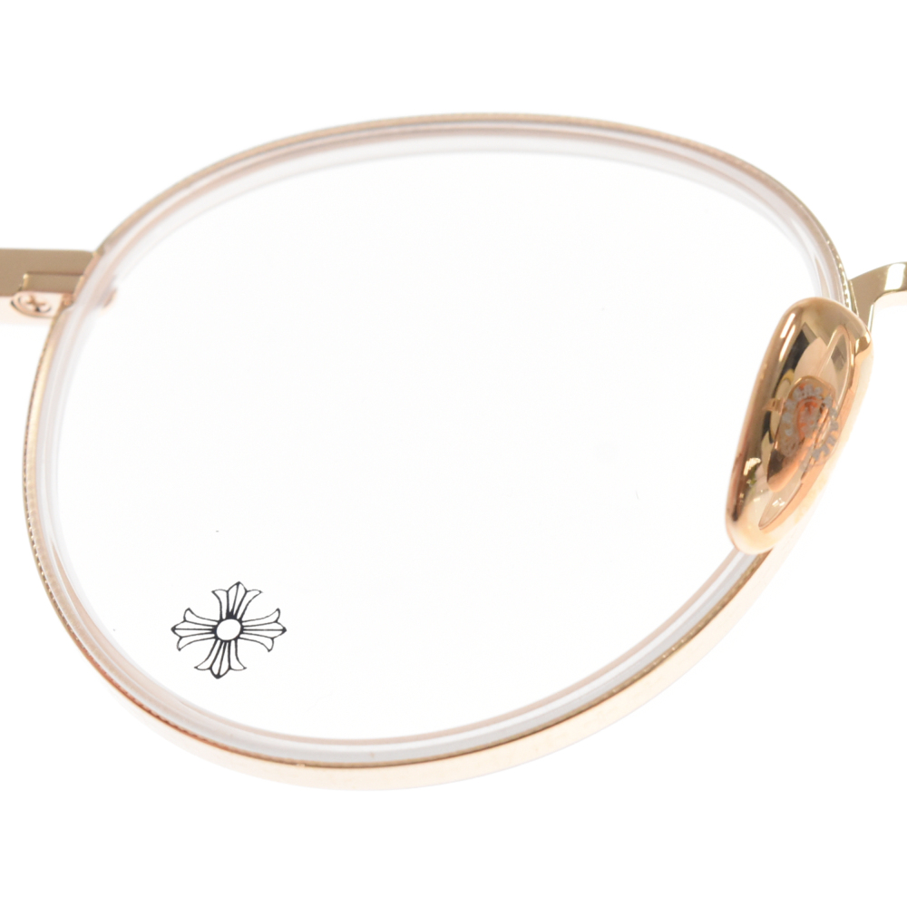 CHROME HEARTS(クロムハーツ) SEXCEL ボストン 眼鏡 サングラス メガネ アイウェア ゴールド【7223K030034】