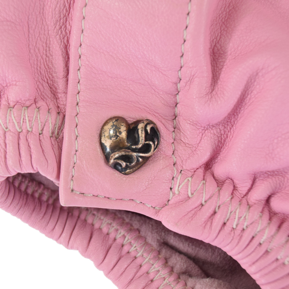 CHROME HEARTS(クロムハーツ) ハート装飾オムツカバー ベビー服 子供服 ピンク/シルバー【7223K090014】