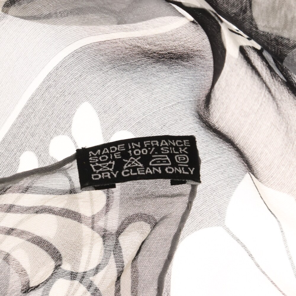 CHROME HEARTS(クロムハーツ) CH SCARF/スカーフ CHプラスプリントシルクスカーフ ブラック/ホワイト【7224A020005】