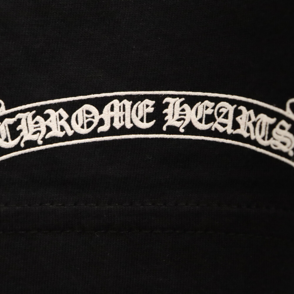 CHROME HEARTS(クロムハーツ) Made in Hollywood ゲージロゴプリント 長袖 ロングTシャツ ブラック【9023L130029】