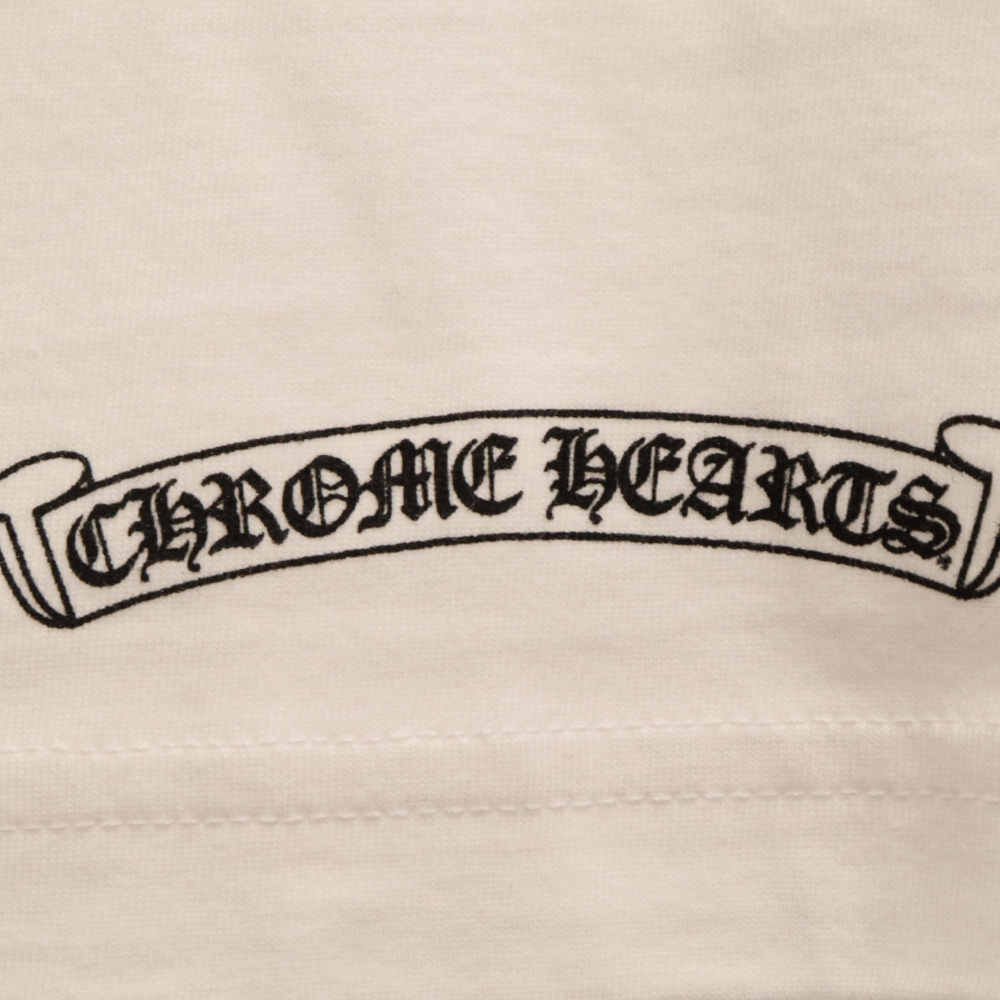 CHROME HEARTS(クロムハーツ) Made in Hollywood ゲージロゴプリント 長袖 ロングTシャツ ホワイト【9023L130033】
