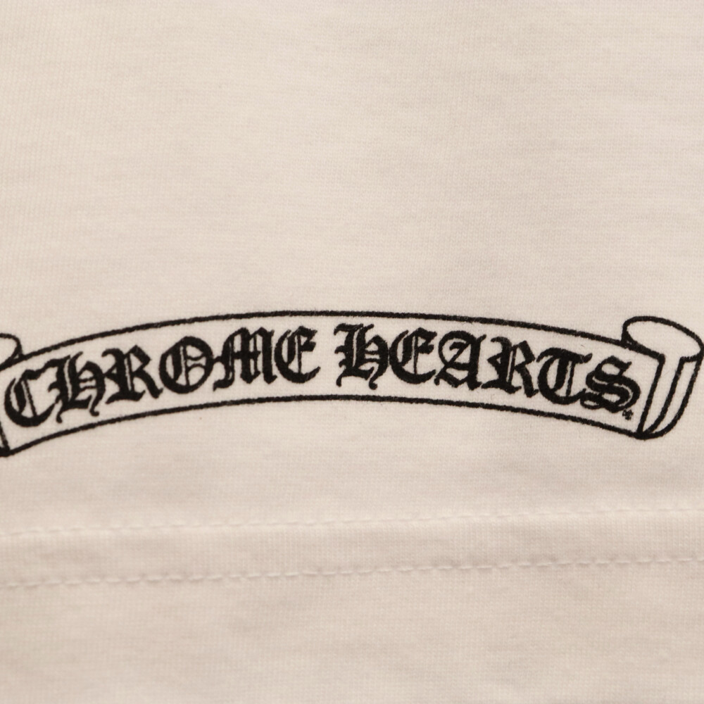 CHROME HEARTS(クロムハーツ) Made in Hollywood ゲージロゴプリント 長袖 ロングTシャツ ホワイト【9023L130034】