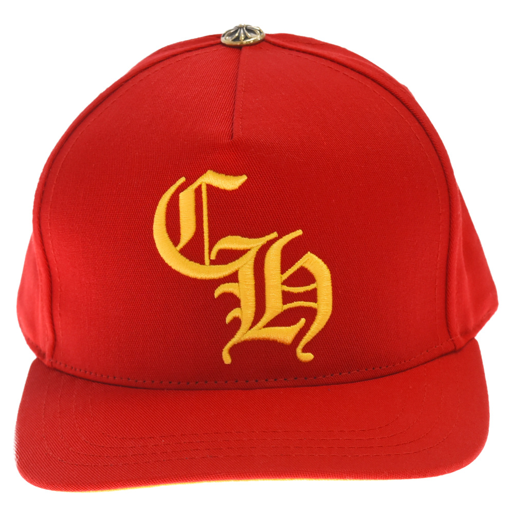 CHROME HEARTS(クロムハーツ) CH BASEBALL TRUCKER CAP CHロゴ刺繍 ベースボールキャップ 帽子 レッド/イエロー【9023L130093】