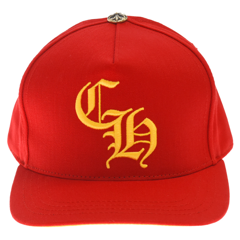 CHROME HEARTS(クロムハーツ) CH BASEBALL TRUCKER CAP CHロゴ刺繍 ベースボールキャップ 帽子 レッド/イエロー【9023L130094】